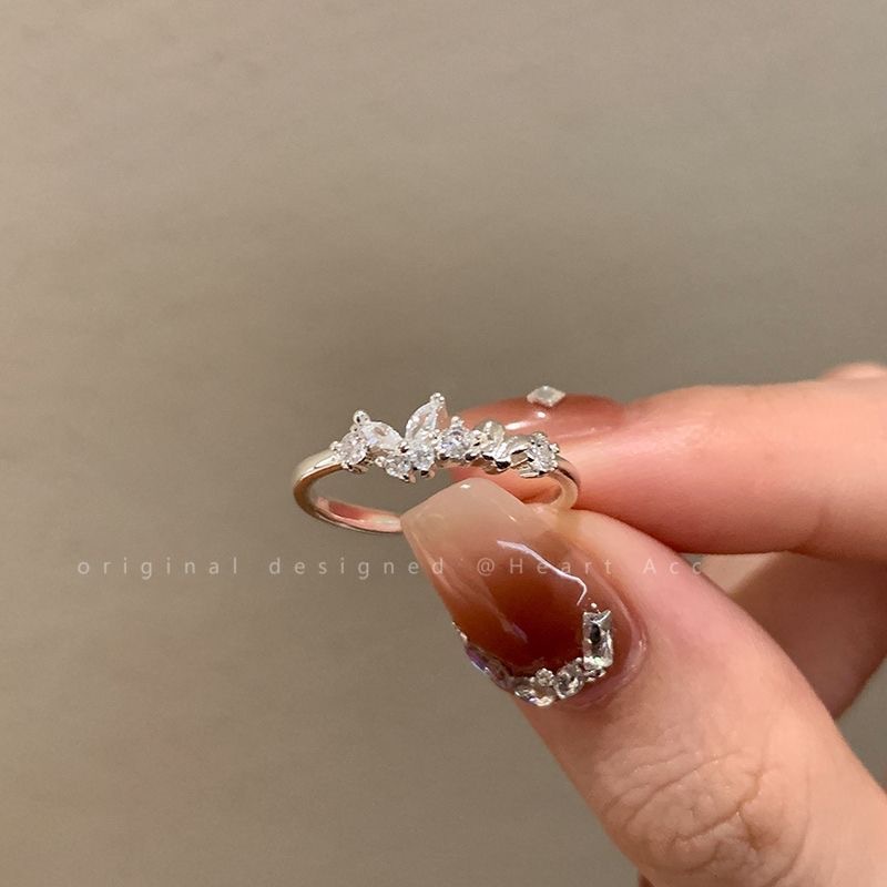 Butterfly Zircon Ring, Adjustable, Women's