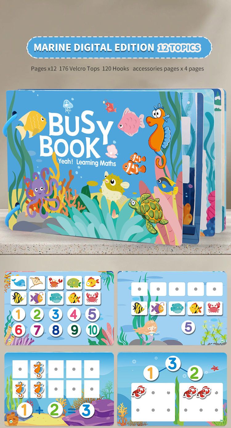 Children's quiet book with sticker activities early learning book