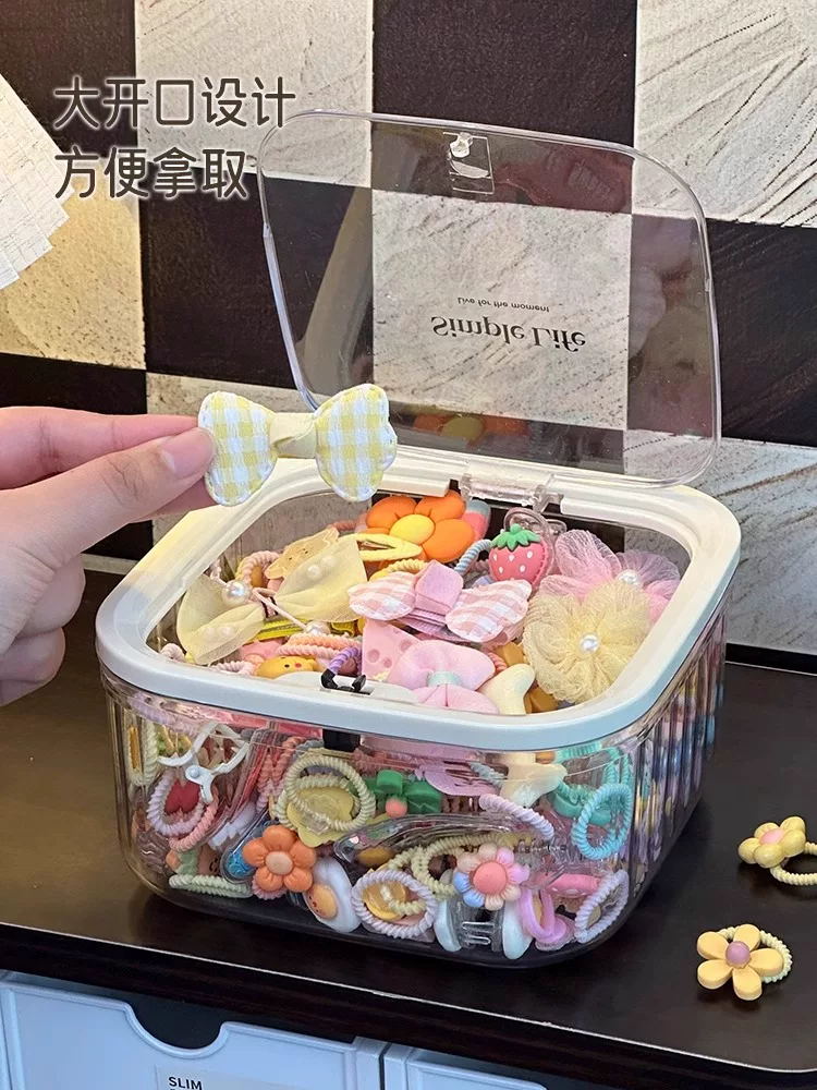 儿童发饰收纳盒小女孩头绳皮筋饰品盒发夹发卡头饰大容量首饰盒子