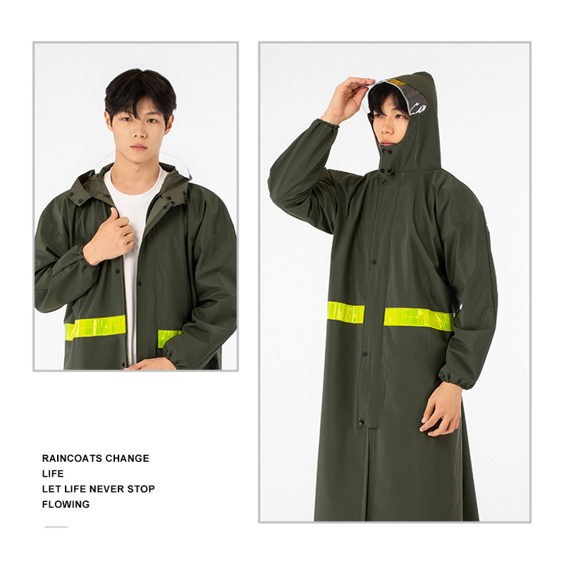 PVC knitted fabric raincoat set waterproof two-piece detachable