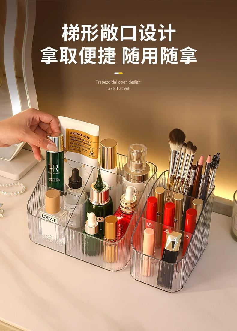 Clear Acrylic Cosmetics Storage Box with Pen Holder