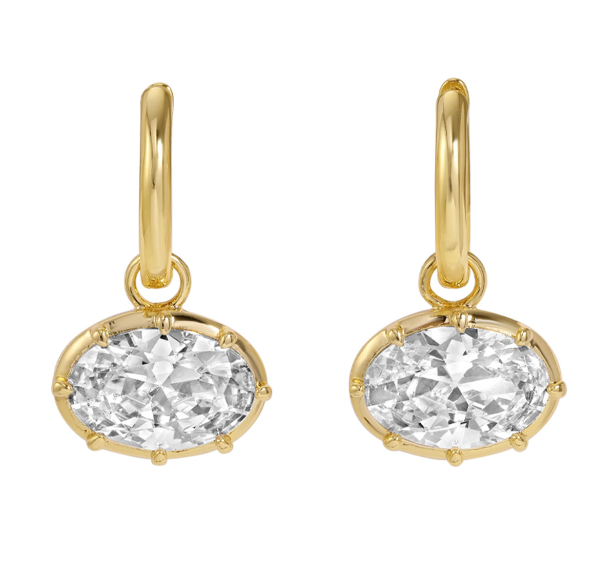 Damen-Oval-Ohrringe, Strass, leichte Luxus