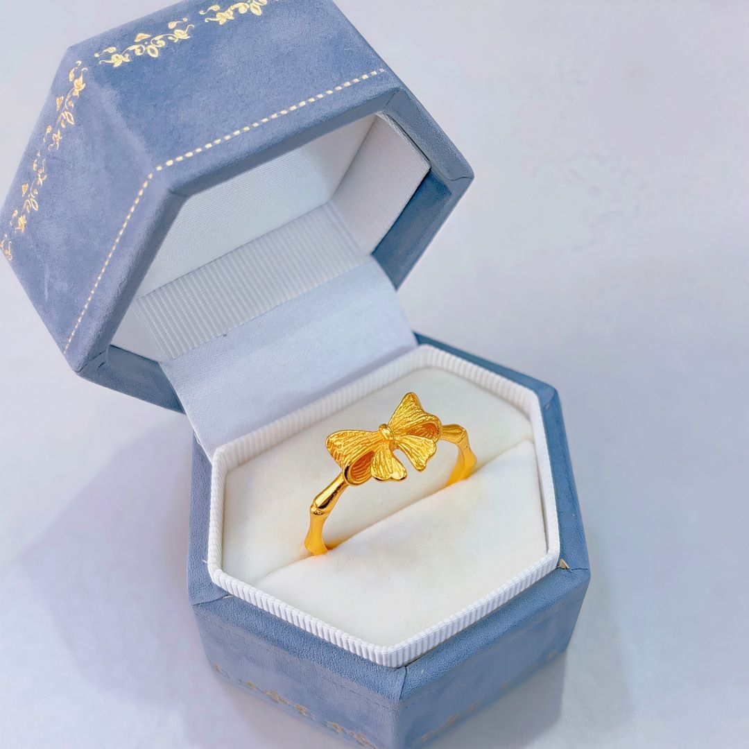 爆款沙金戒指复古设计感女款戒指黄铜镀金时尚轻奢可调节指环手饰