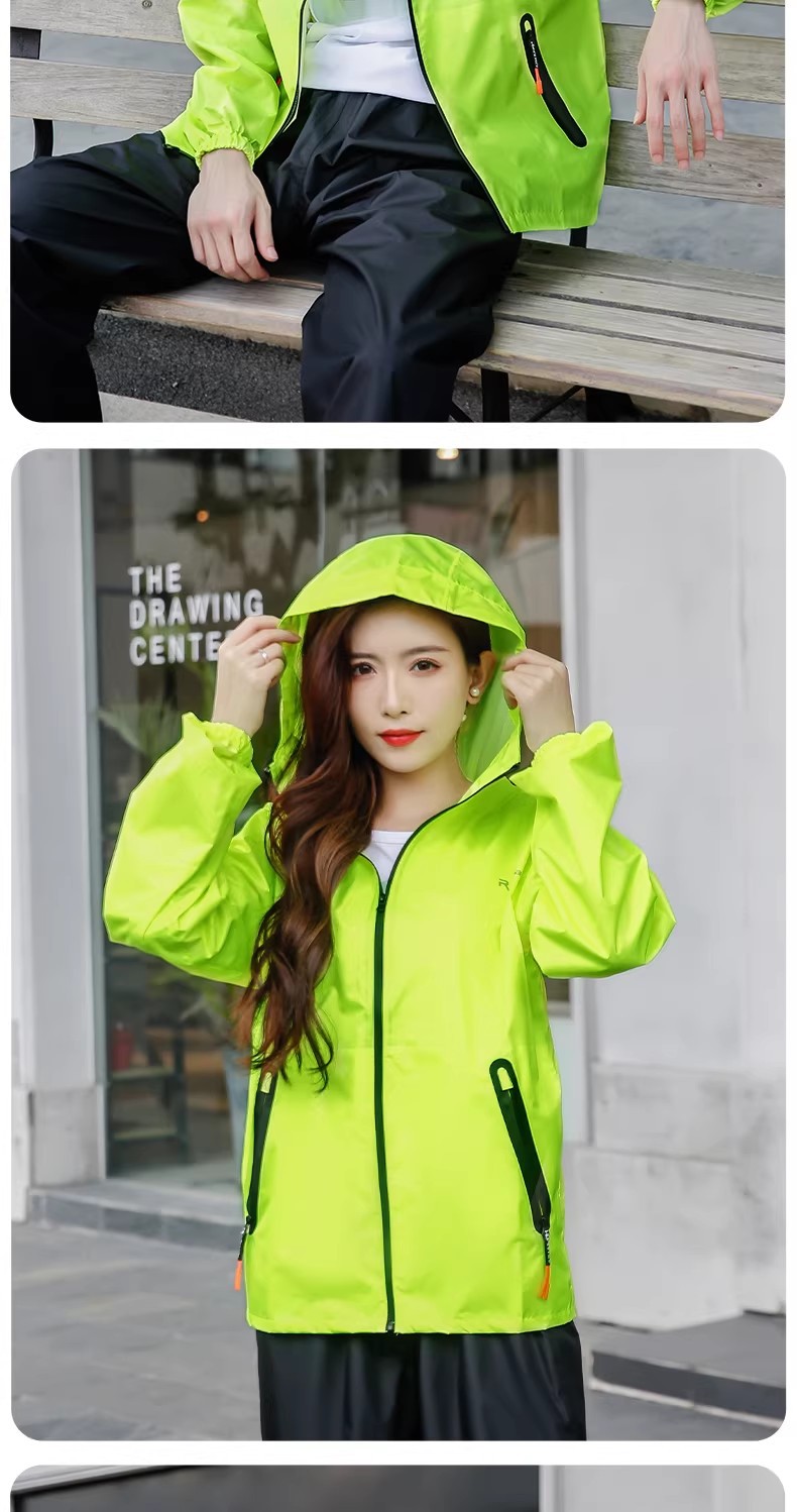 Two-piece raincoat and pants set breathable waterproof for cycling outdoor