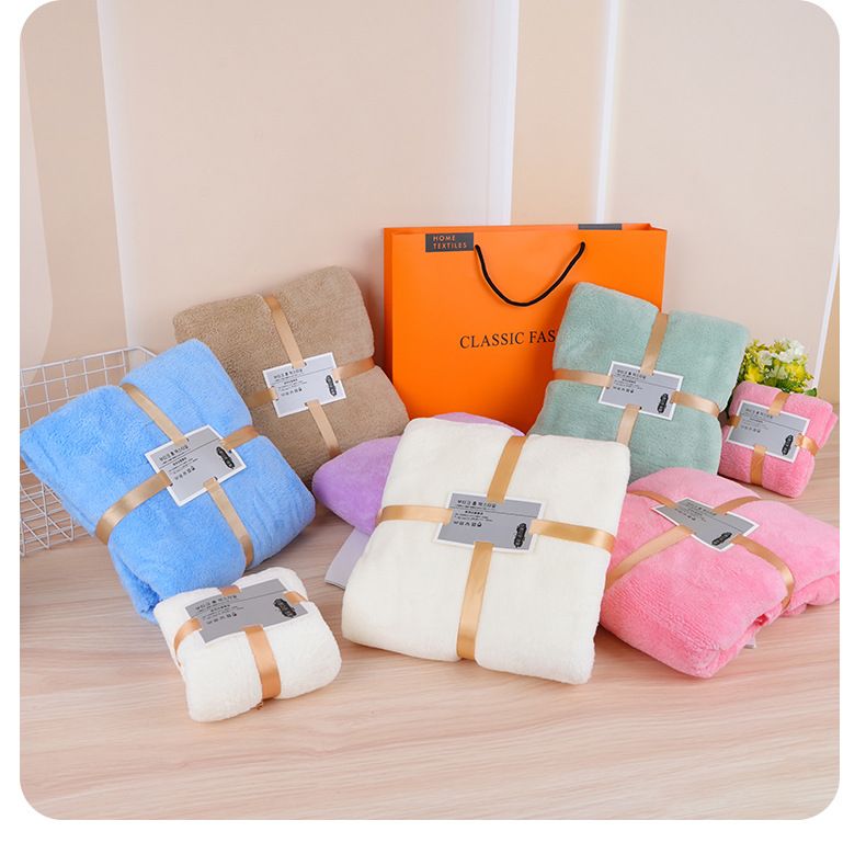 Korallenflor-Badetuch Geschenkset 3-teilig Orange
