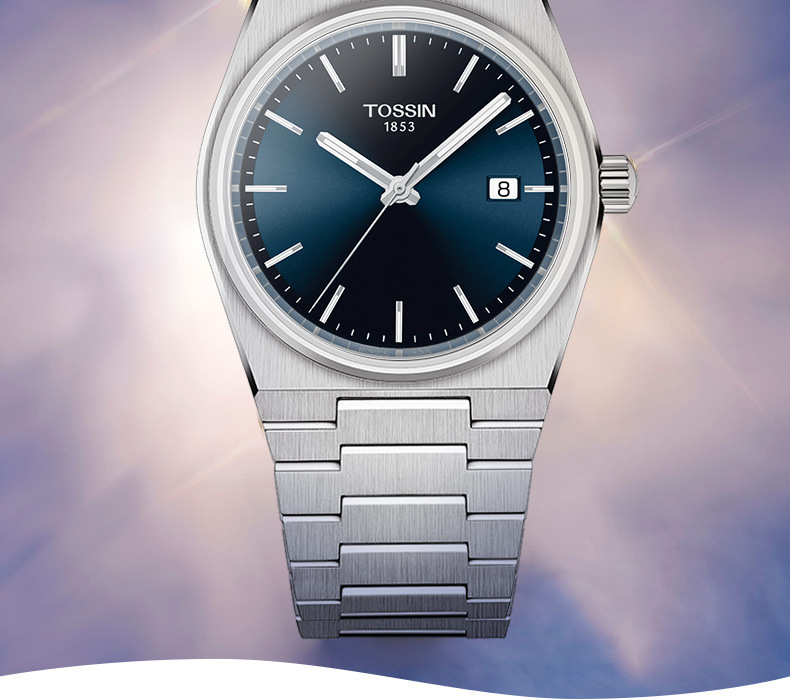 Tossin1853 Herrenuhr Quarz ultraflach wasserdicht