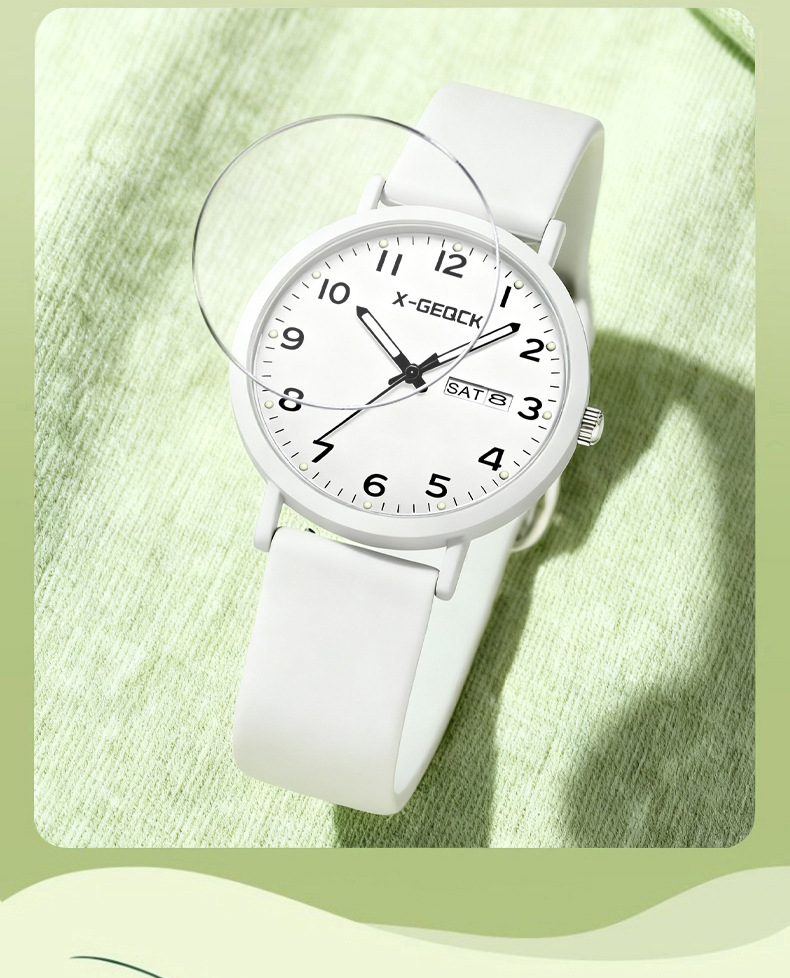 Exam watch quartz time-only display luminous