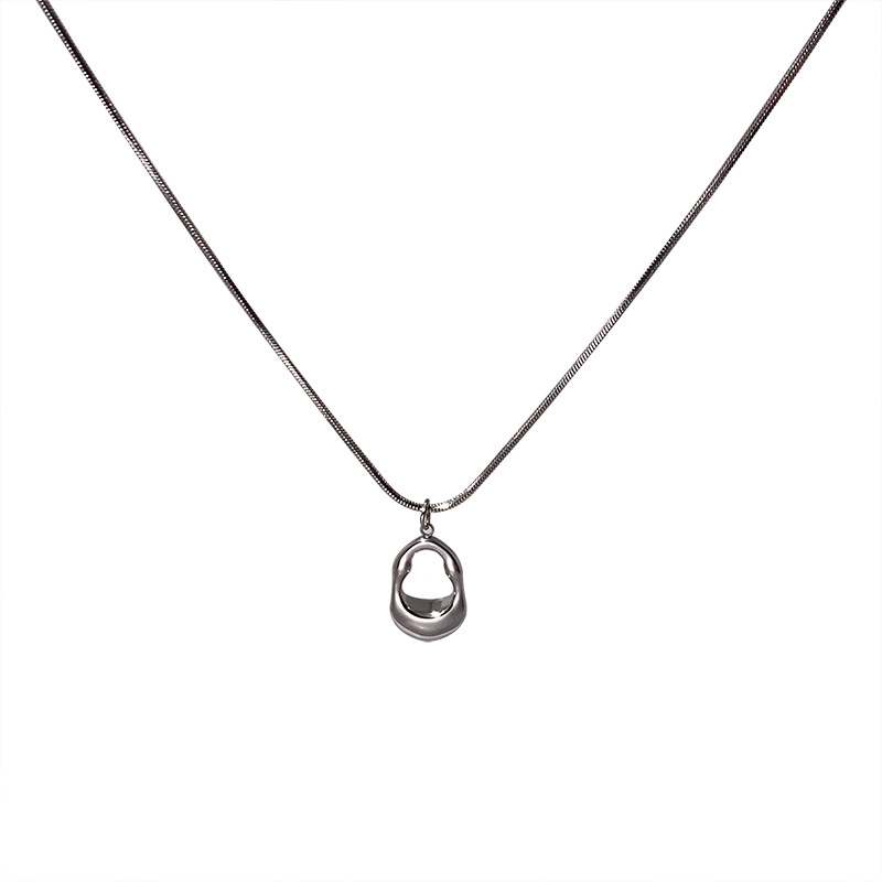 Stainless steel geometric necklace, minimalist design, pendant