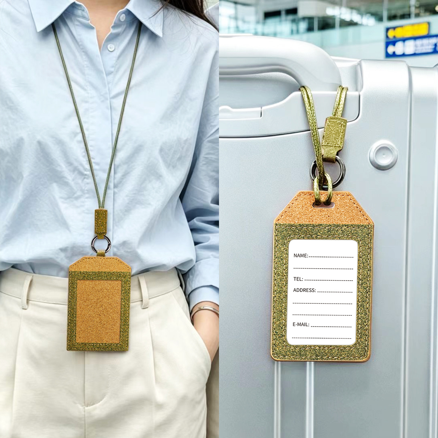 Cork passport holder, travel document case