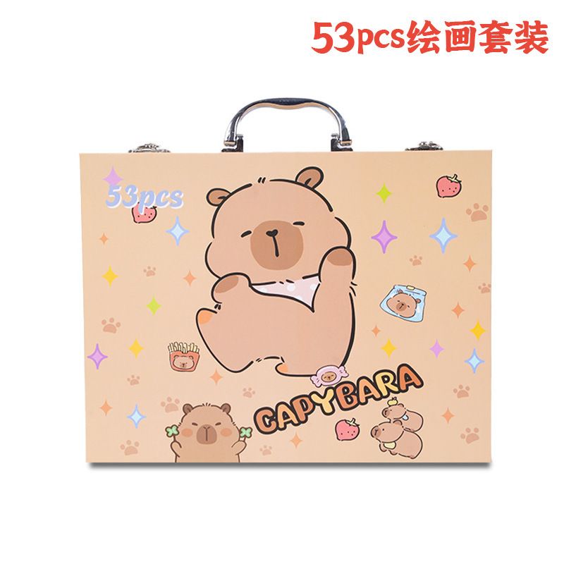新款53马克笔绘画套装水彩铅笔油画棒组合儿童美术画画工具礼盒装