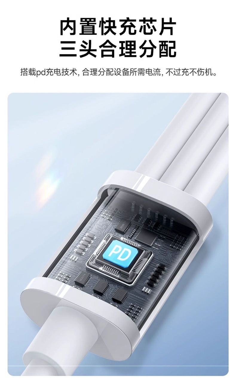 3-in-1 Schnelllade-Geflechttkabel für Auto