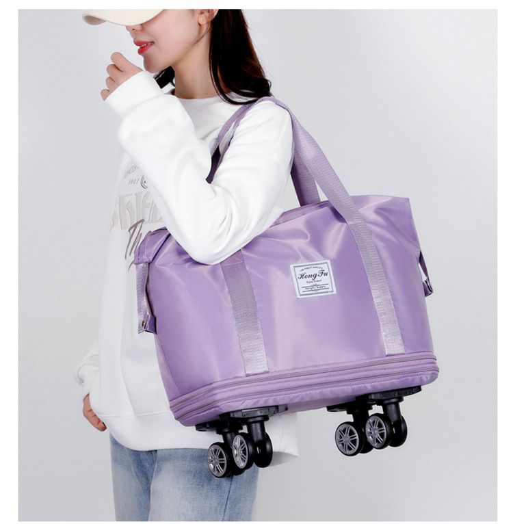 Expandable travel bag, wheeled, foldable, large capacity