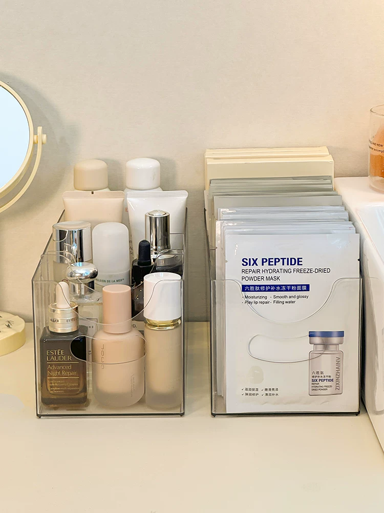 Acrylic Mask Storage Box Transparent with Divided Compartments