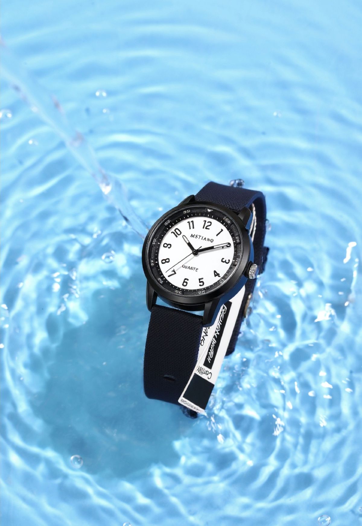 Quartz watch with silent pointer, waterproof, youth model