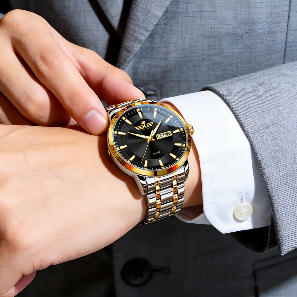 Men's Automatic Dual Calendar Watch Waterproof Luminous