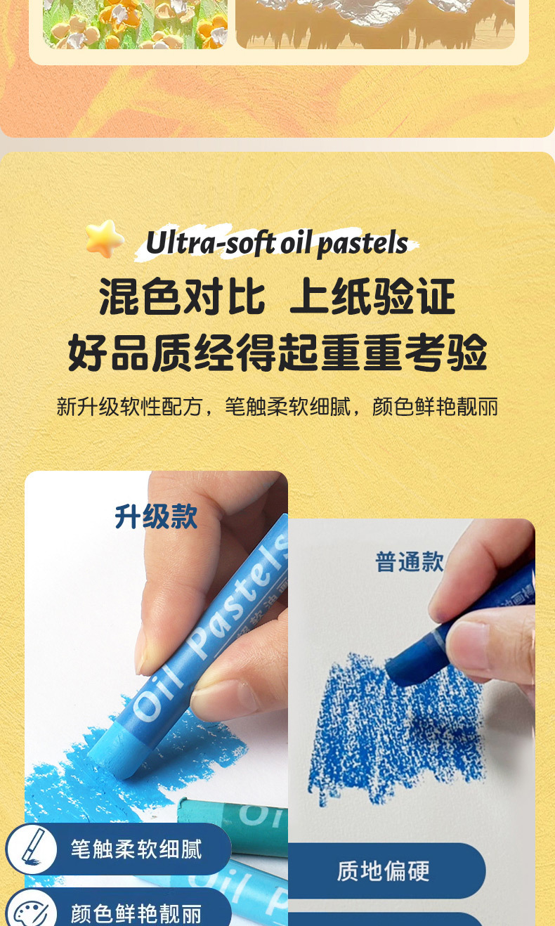 Yağlı pastel seti, profesyonel ressam, makaron renkler, çocuk resim seti