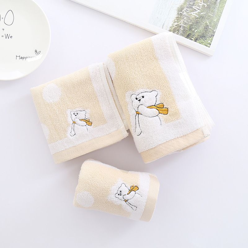 Cotton bath towel set 3-piece, adult and children