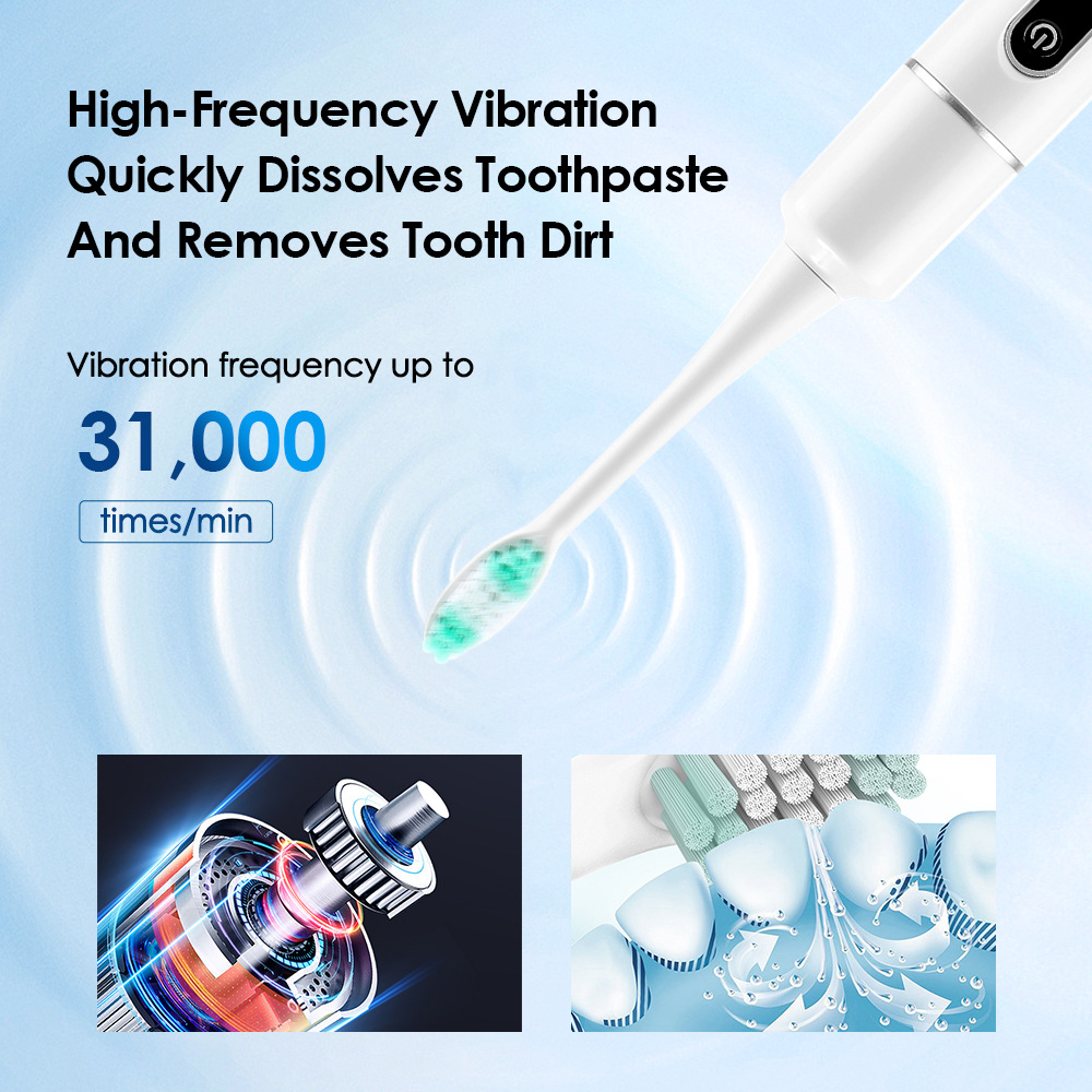 Rotating electric toothbrush with 5-level adjustment and soft bristles