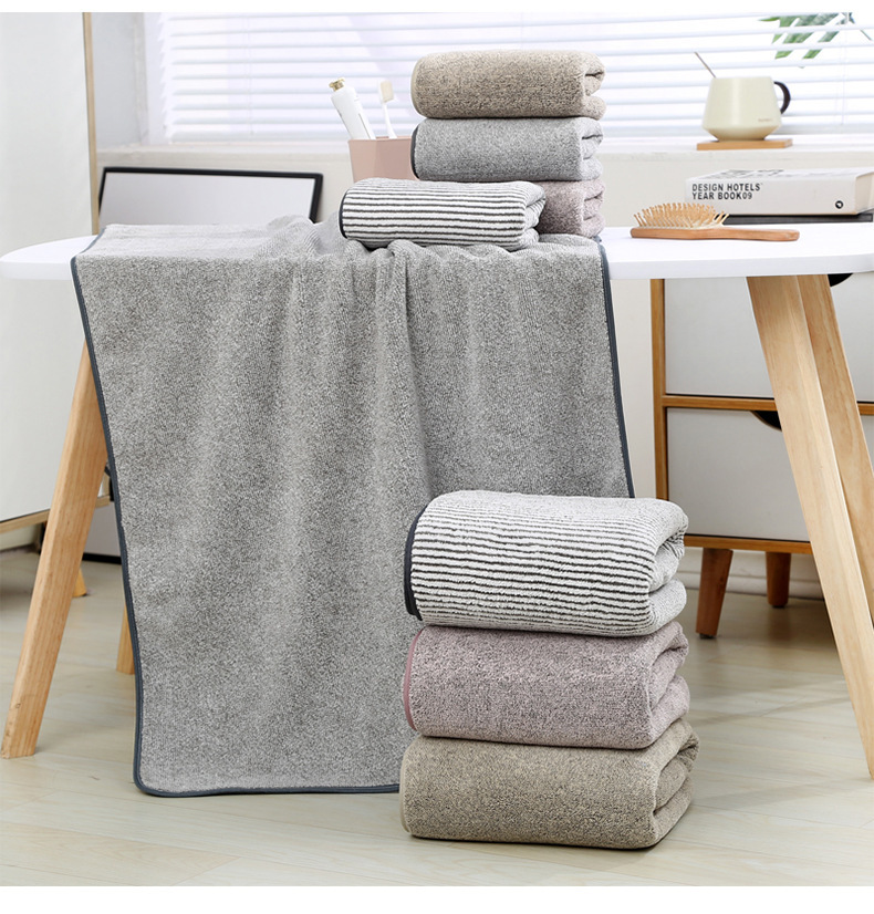 Bamboo charcoal towel set, thickened absorbent, parent-child sizes
