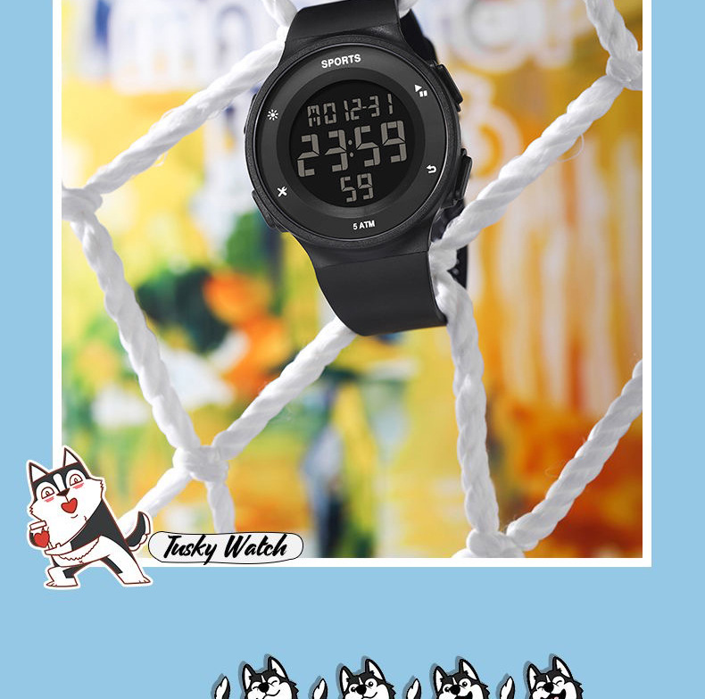 Elektronische Kinderuhr für Jungen mit sportlichem, minimalistischem Design