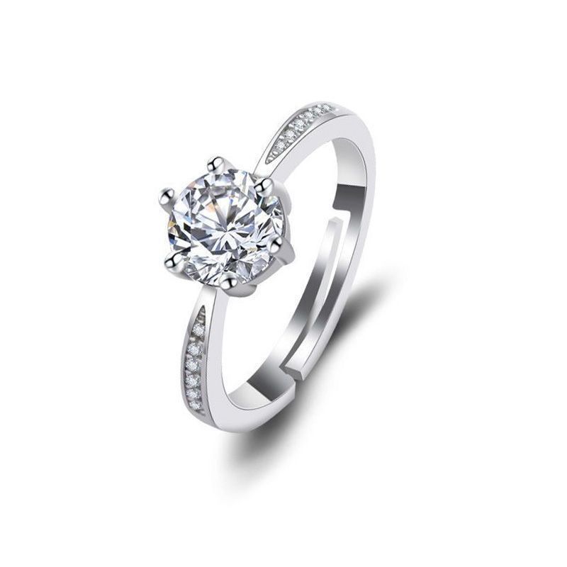 Sechszackiger Moissanit-Ring, Verlobung, Paarstil