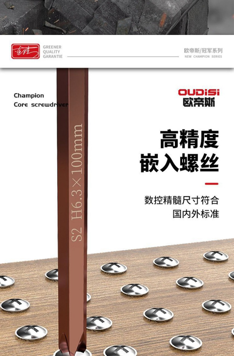 Cross screwdriver set, heavy duty, percussion