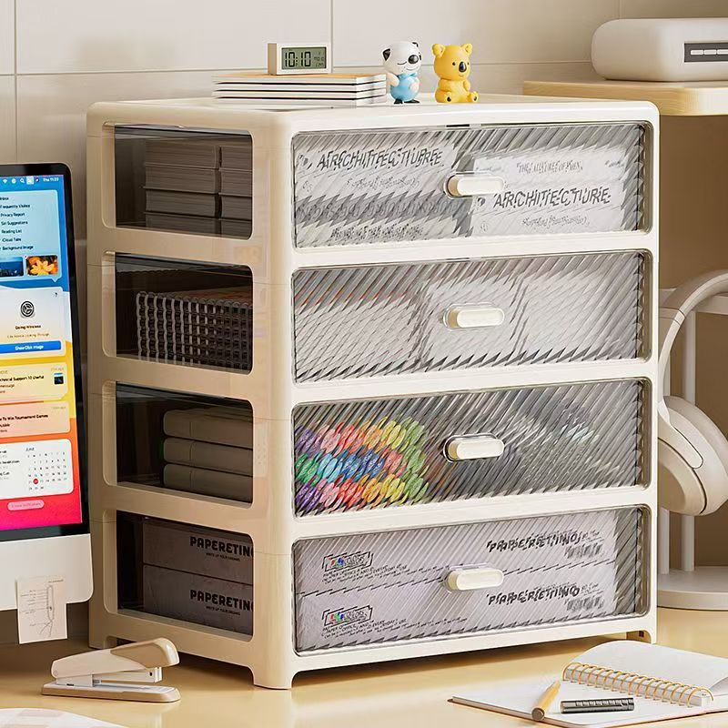 Storage box, multi-layer drawer, transparent, desktop organizer