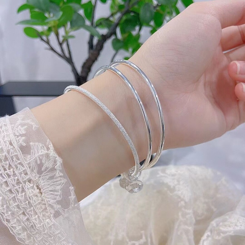 Silver-plated copper bracelet, closed design, couple style