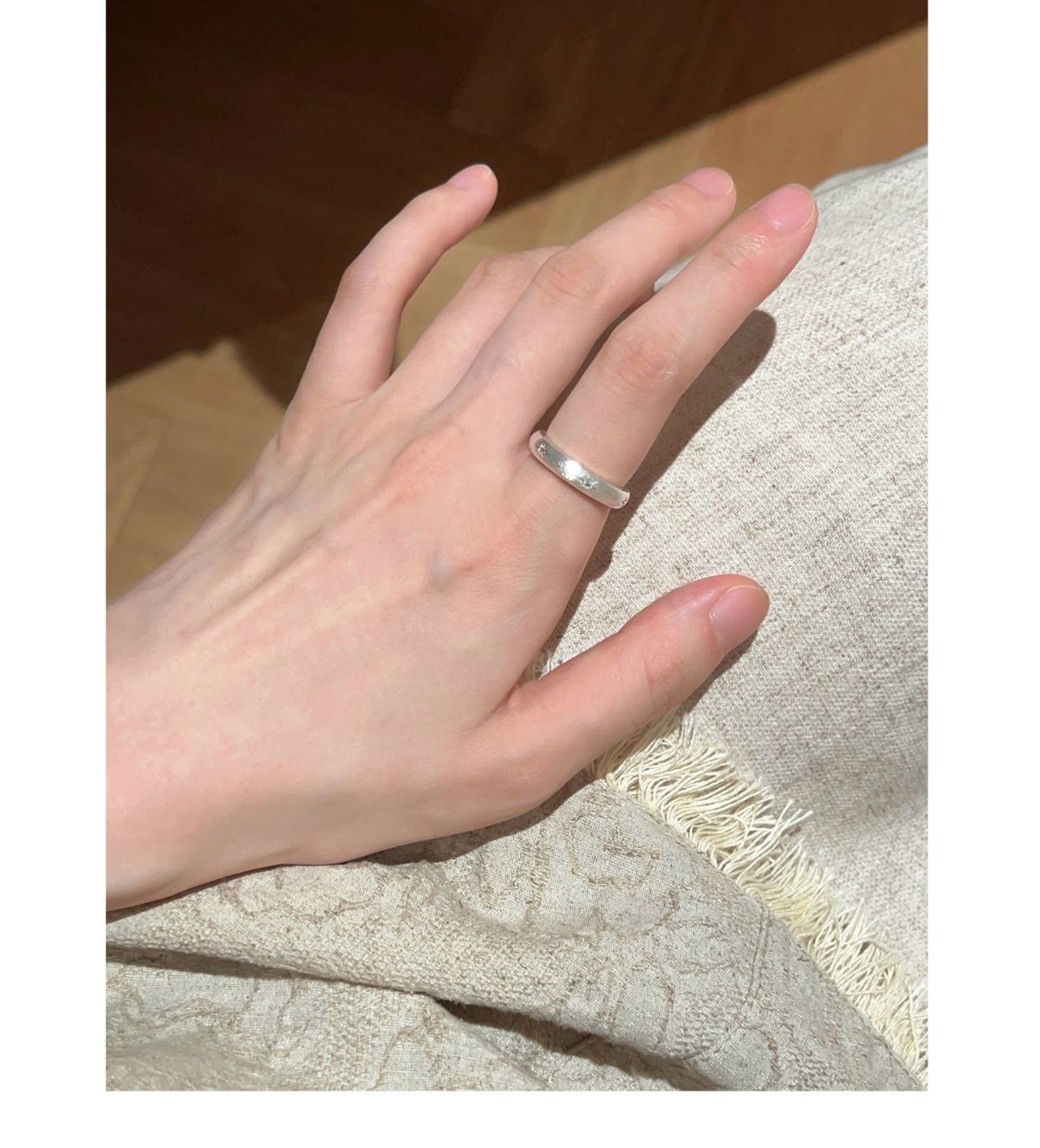 S925 Sterling Silver Lace Pattern Open Ring Women