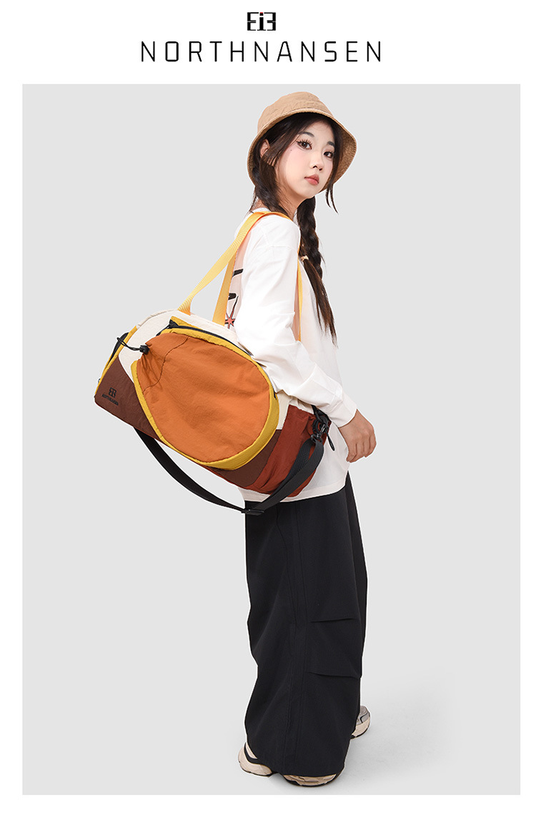 Crossbody-Sporttasche, Zylinder, einschultrig, wasserdicht