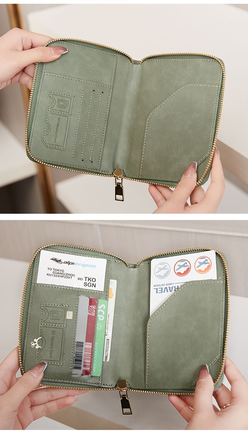 RFID Korumalı Pasaport Çantası, Fermuarlı