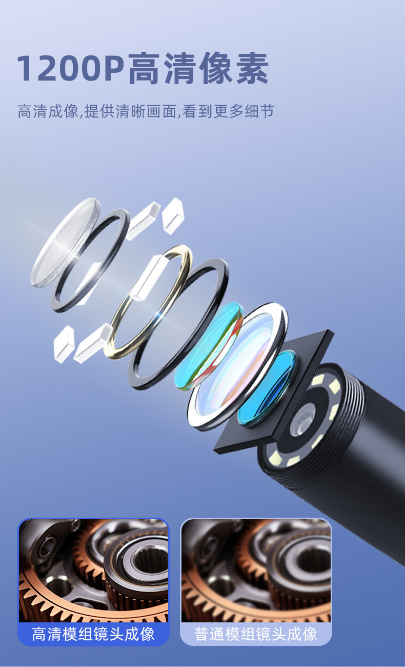 iOS endoscope with waterproof HD camera for Apple devices