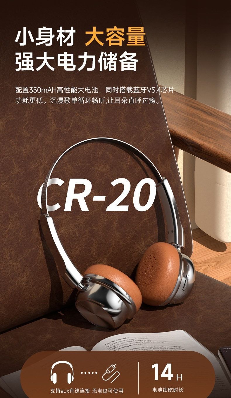 Retro Over-Ear Headphones, Wireless, Noise Cancellation
