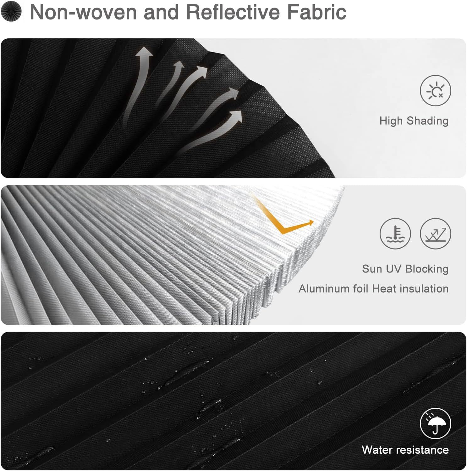 Self-adhesive pleated blind, blackout, bedroom