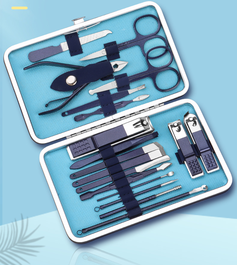 18-piece nail care set with clipper, nipper and pedicure tools