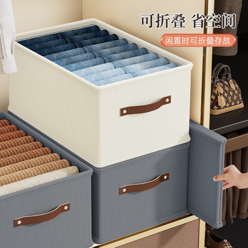 Oxford cloth storage box with drawer for clothing organization