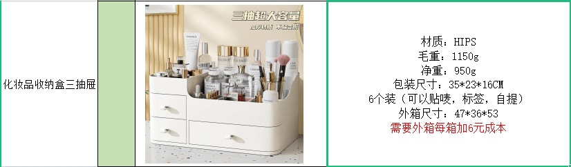 化妆品收纳盒桌面梳妆台护肤品置物架口红整理箱桌上抽屉式小盒子