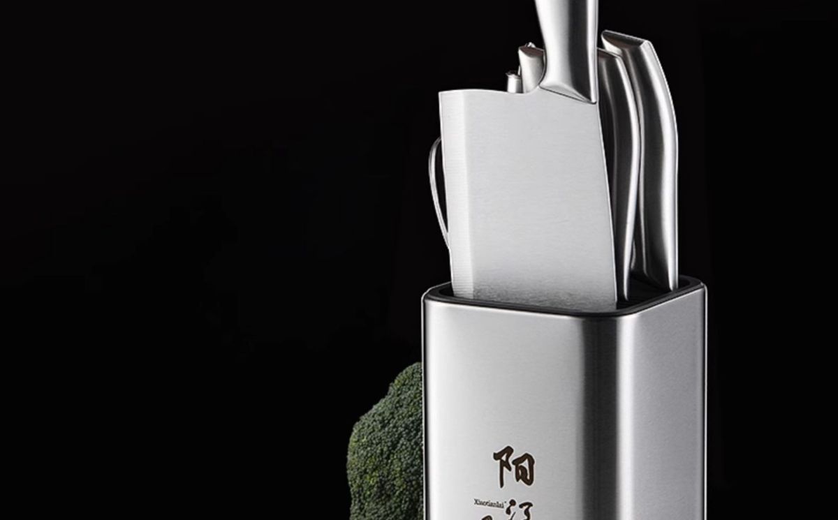 Yangjiang kitchen knife and cutting board set, 2-in-1