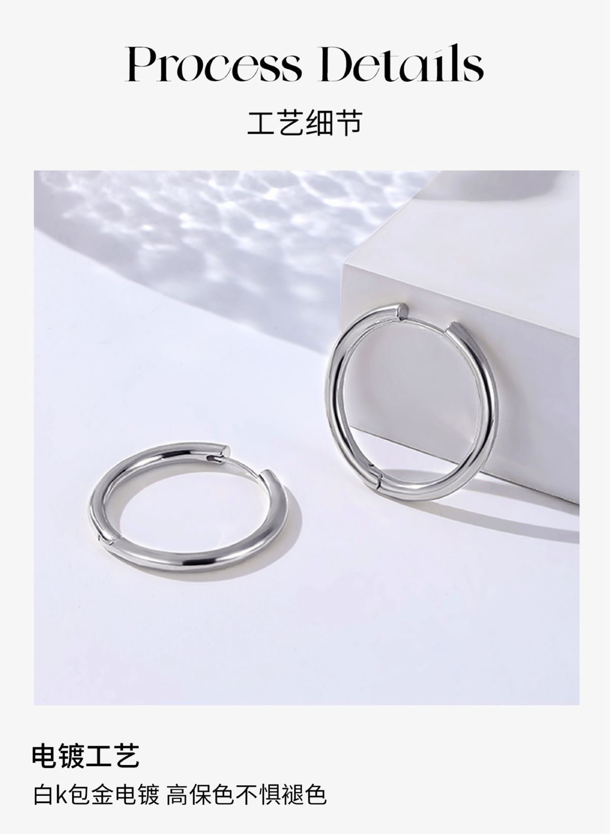 s925纯银针简约素圈耳环圈圈2025新款爆款气质大气圆圈耳圈防过敏