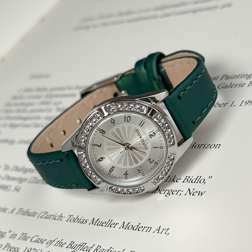 Strass taşlı retro kadın saati, küçük kadran, lüks vintage stil