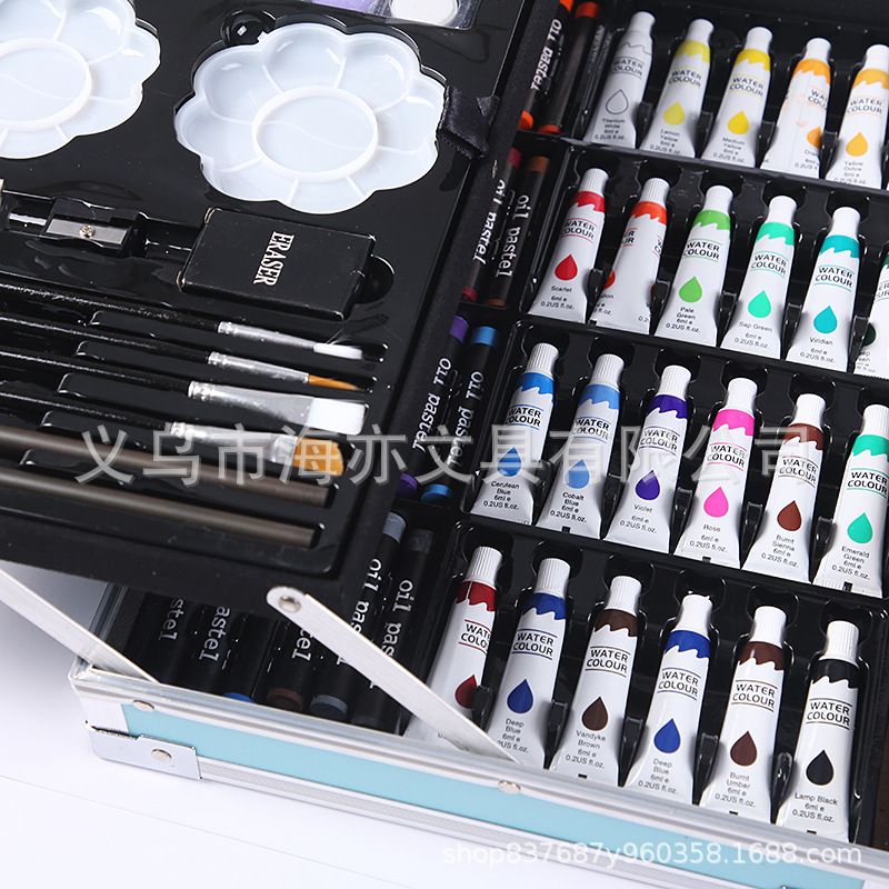 145 piece painting set aluminum case watercolor