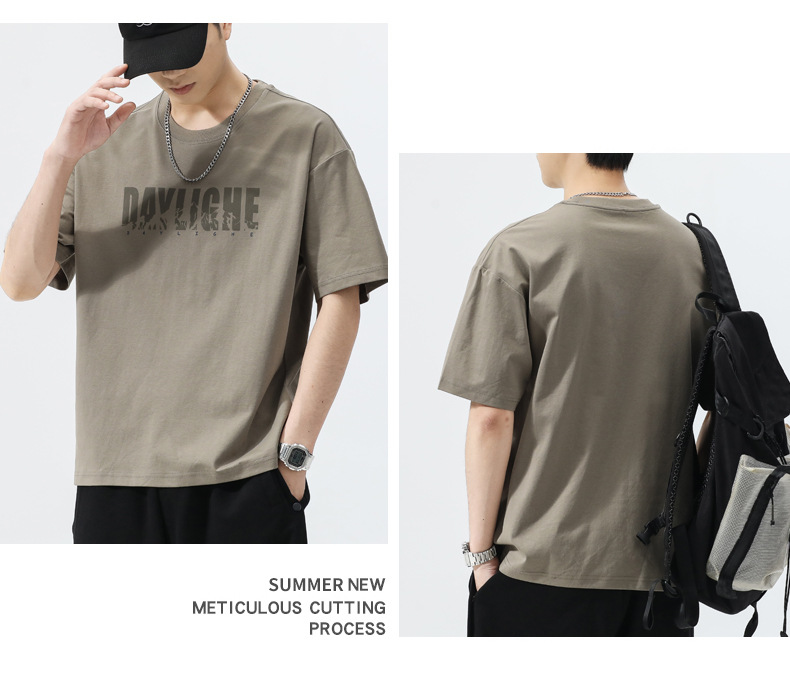 Summer men's t-shirt, short sleeve, crew neck, children's