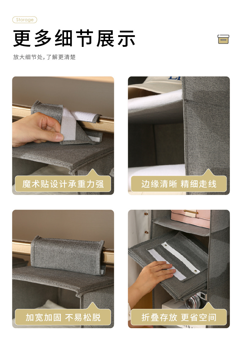 Hanging storage bag, multi-layer, washable, wardrobe organizer