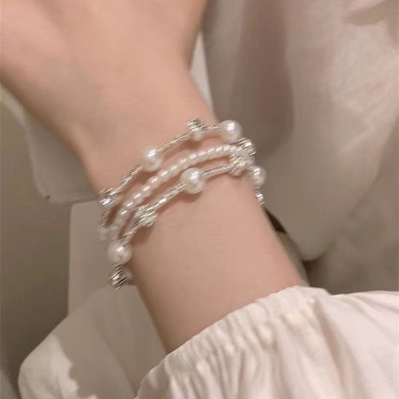 Perlenarmband mit Zirkonia, Prinzessinnen-Stil