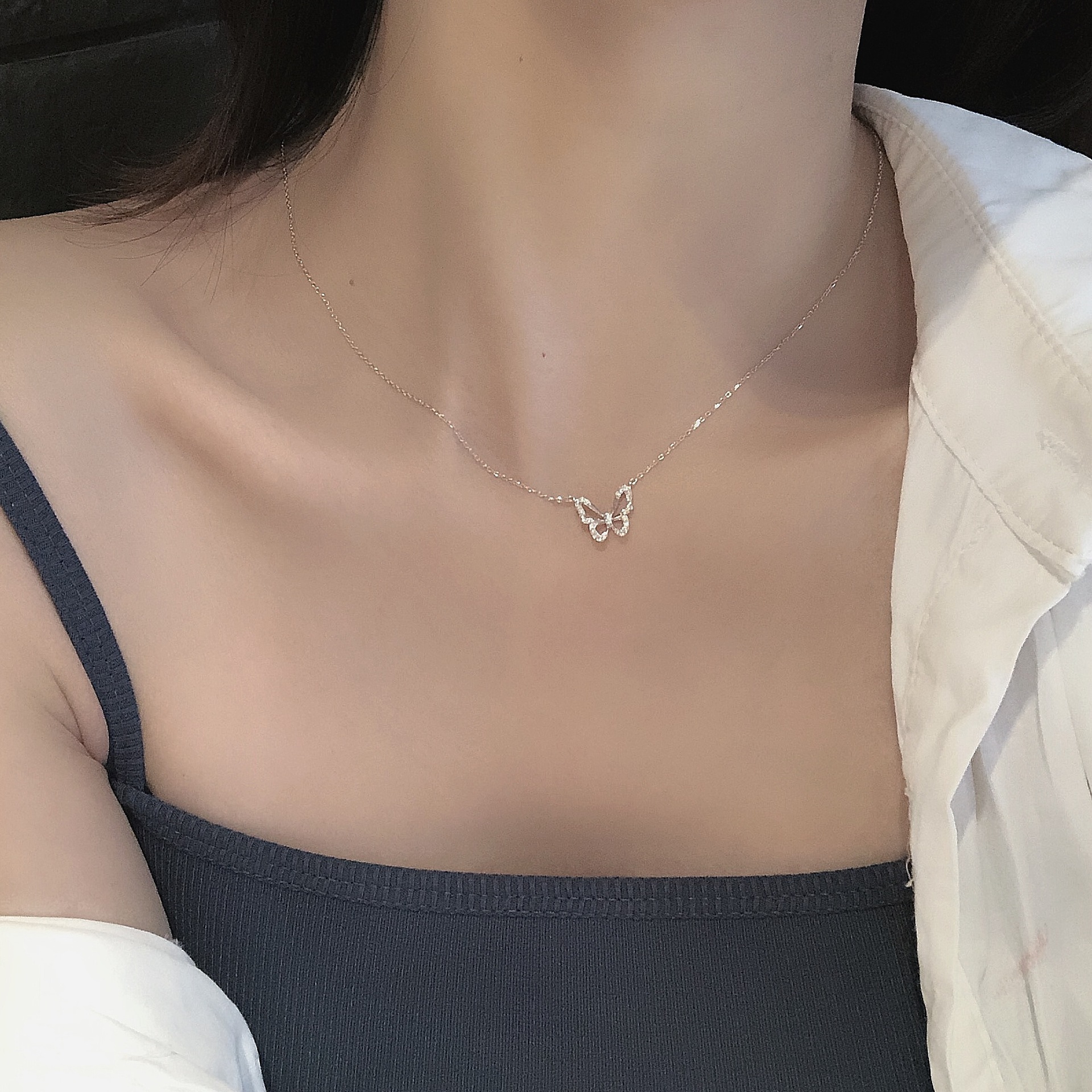 S925 Silver Butterfly Pendant Necklace, Premium Design