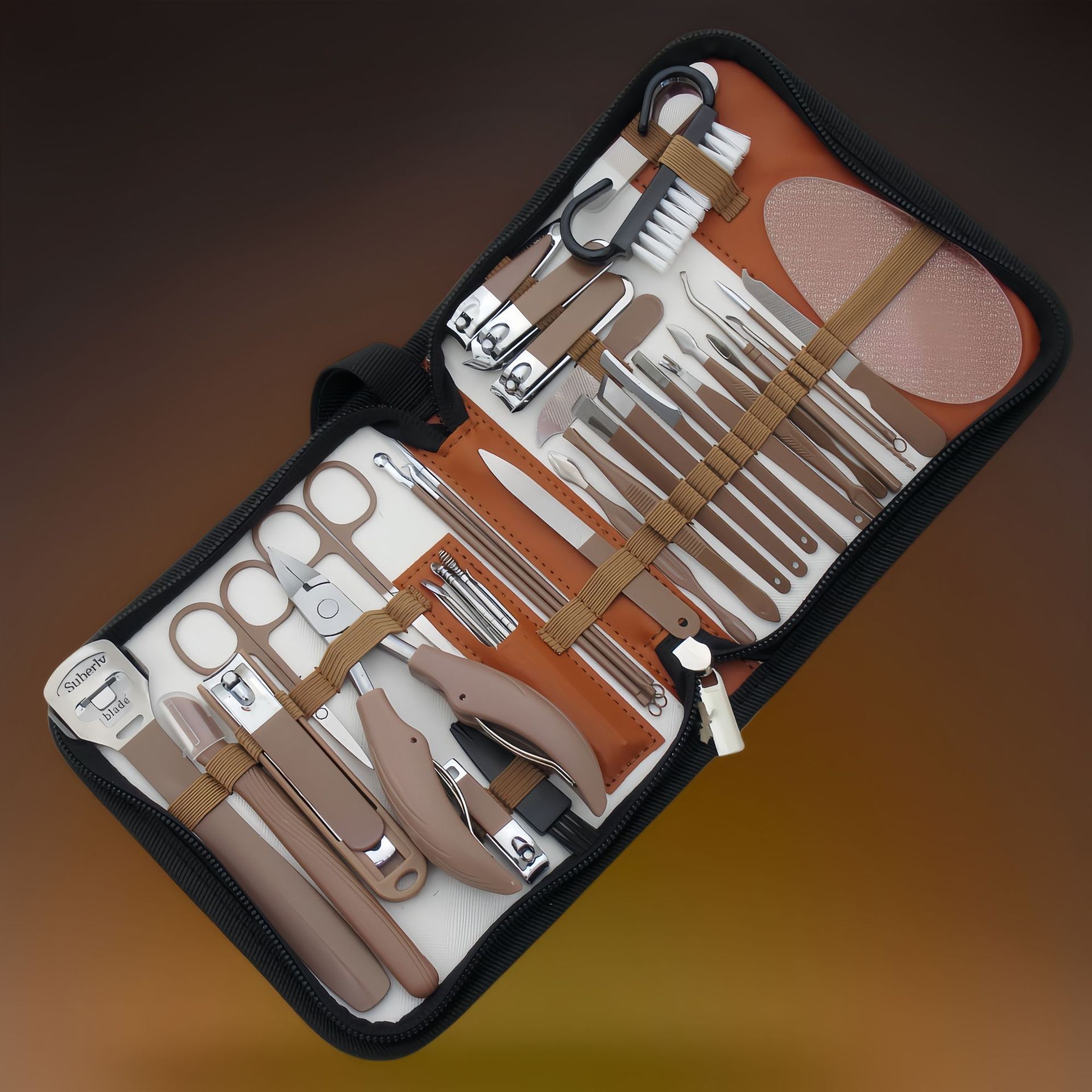 Nail care set, 42-piece with clippers and tweezers