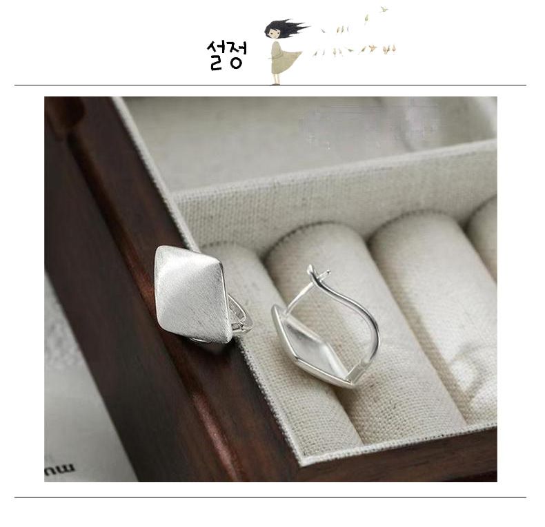 S925 silver diamond brushed earrings