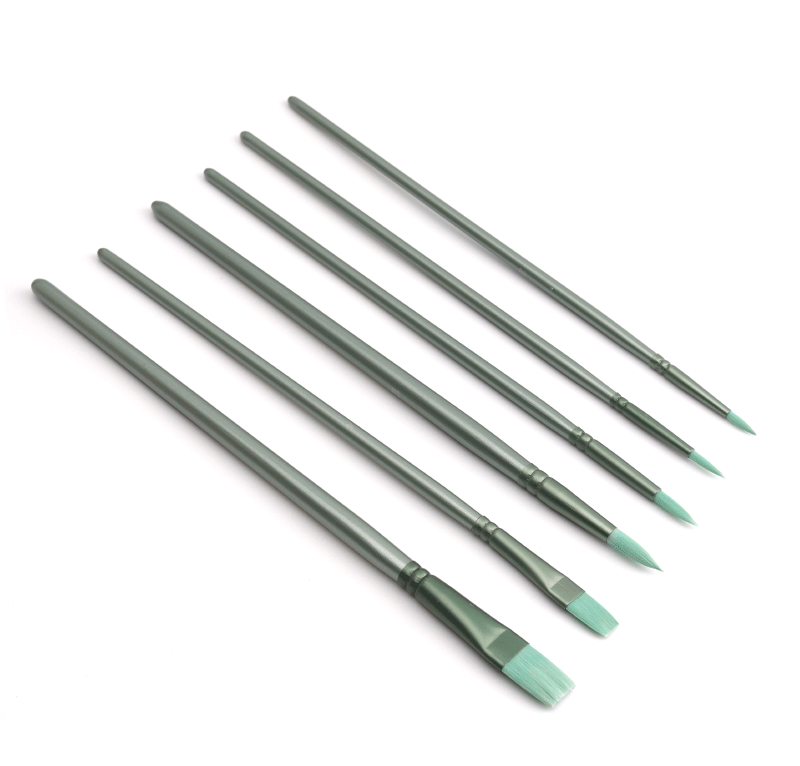 Aquarell-Pinsel-Set mit Spitz-, Rund- und Flachpinsel, Nylonhaare