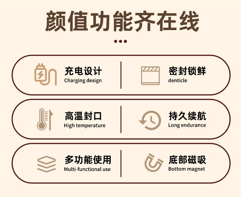 多功能磁吸封口机厨房零食密封夹开袋器便携封口夹冰箱贴封口神器