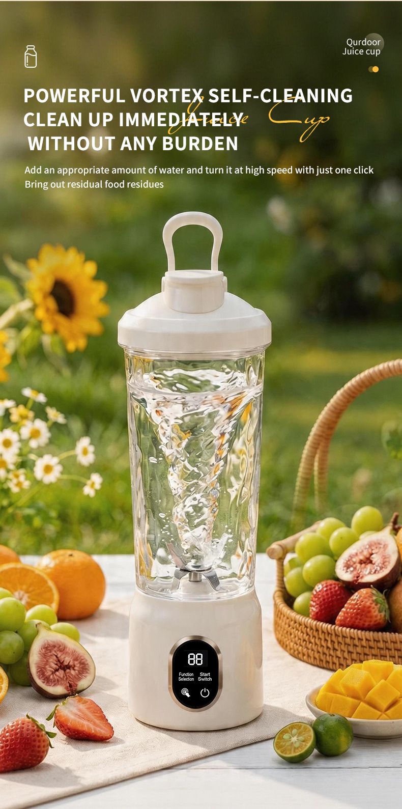 Digital juicer, USB rechargeable, portable